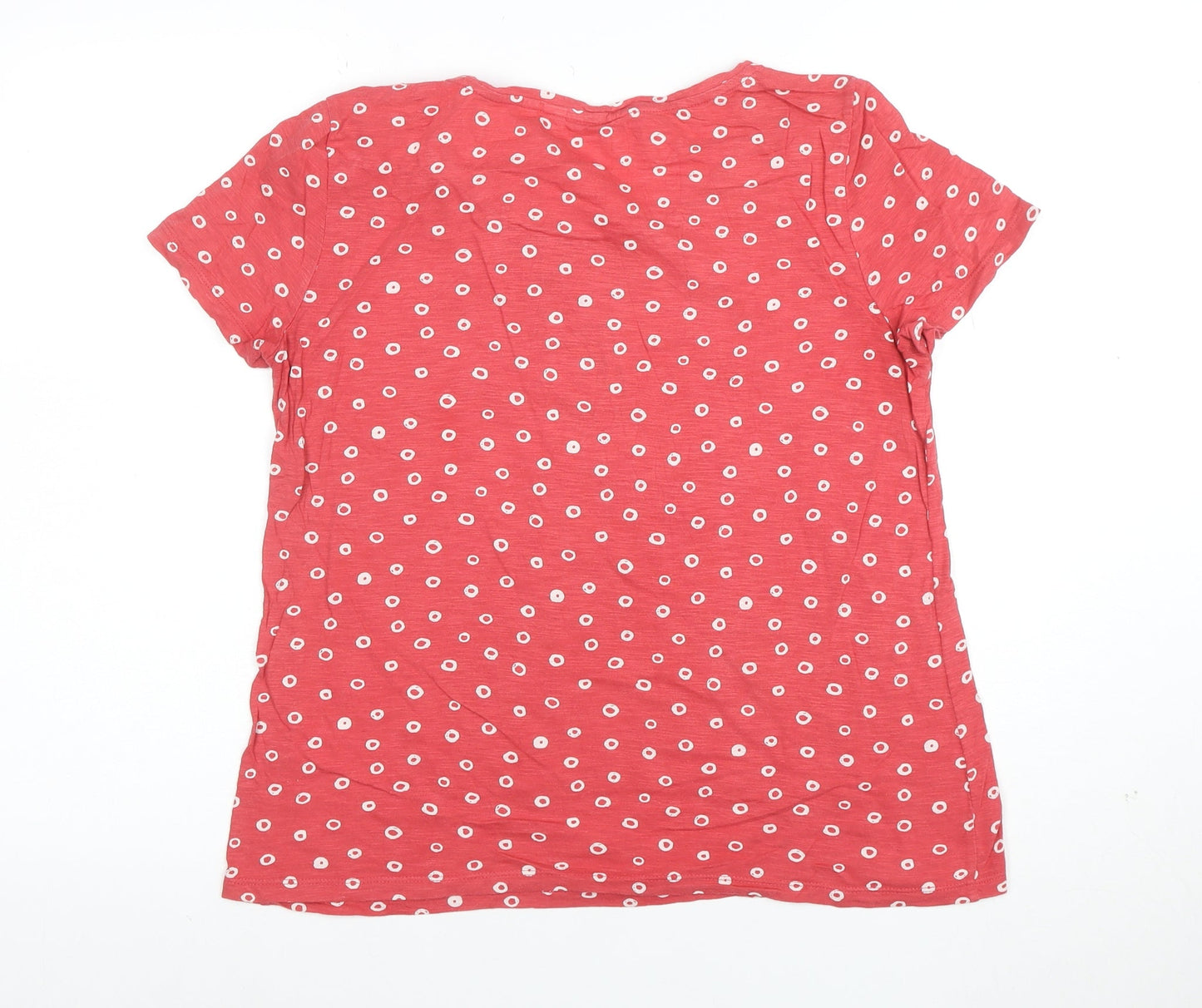 Seasalt Cornwall Women's Red Polka Dot Organic Cotton T-Shirt Size 12