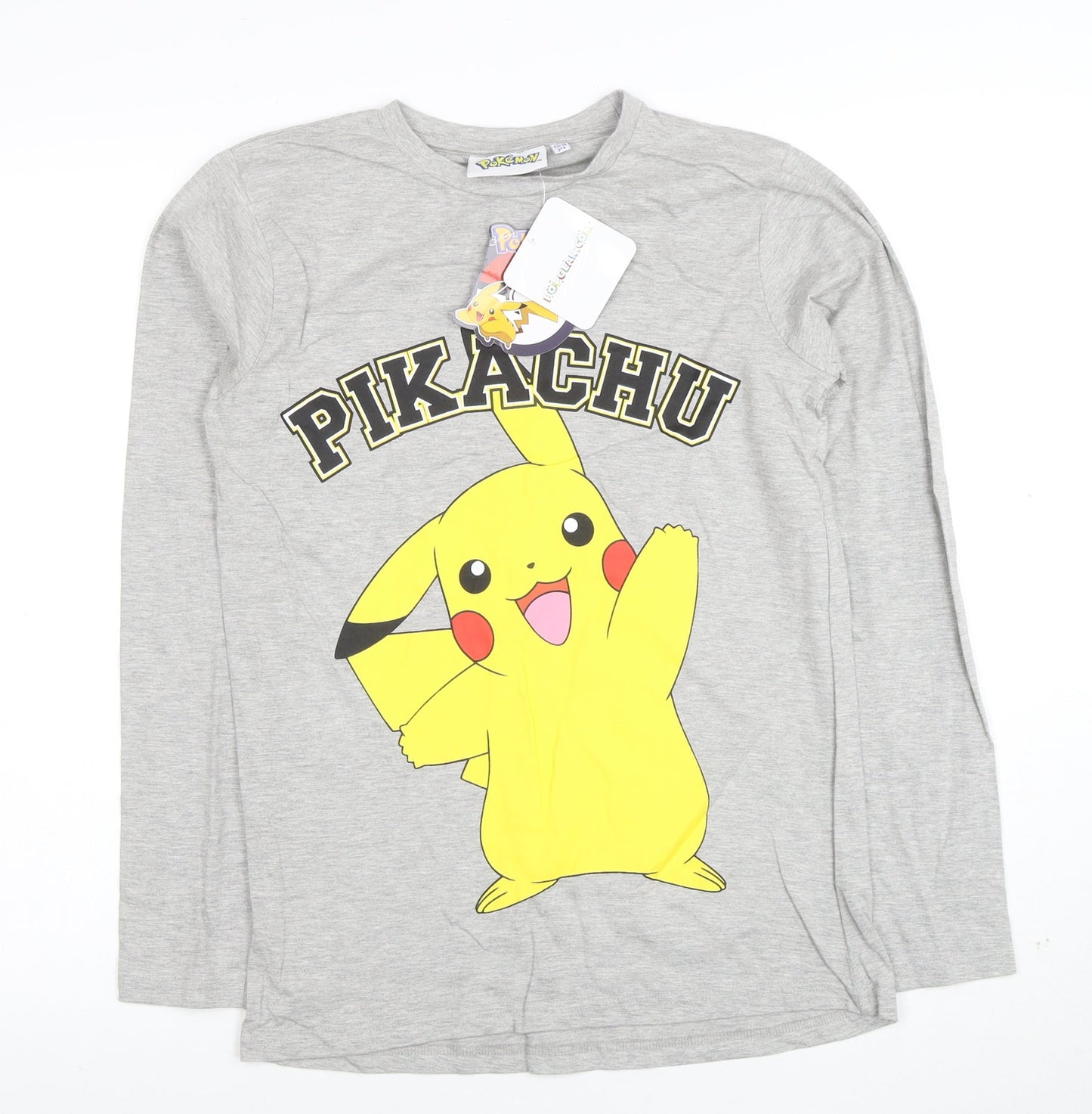 Pokémon Boys Grey Pikachu Long Sleeve T-Shirt 13-14 Years