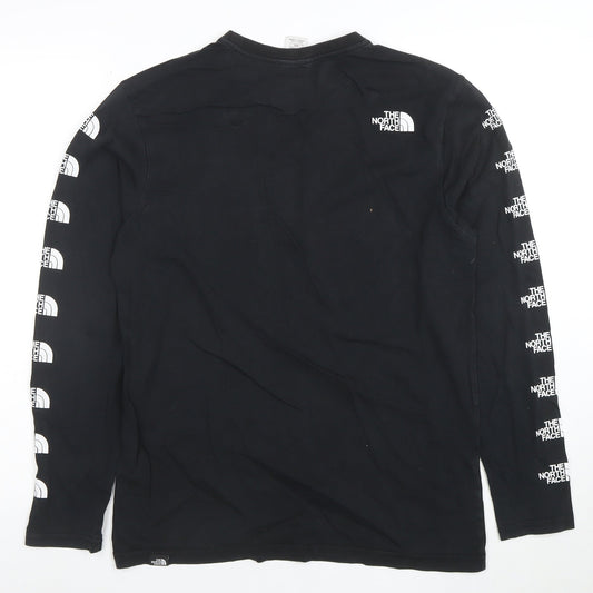 The North Face Men's Black Long Sleeve Logo Cotton T-Shirt M