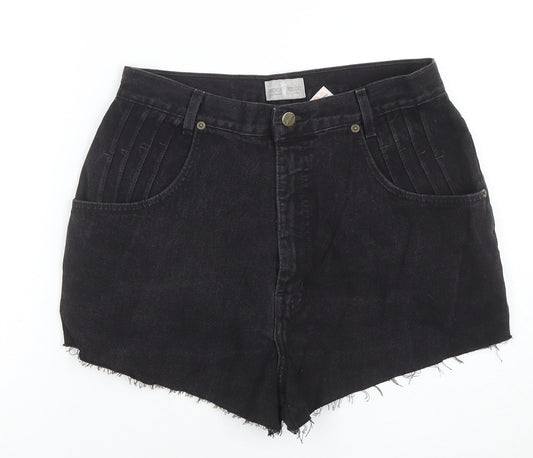 French Dressing Women’s Black Denim Cut-Off Shorts Size 12