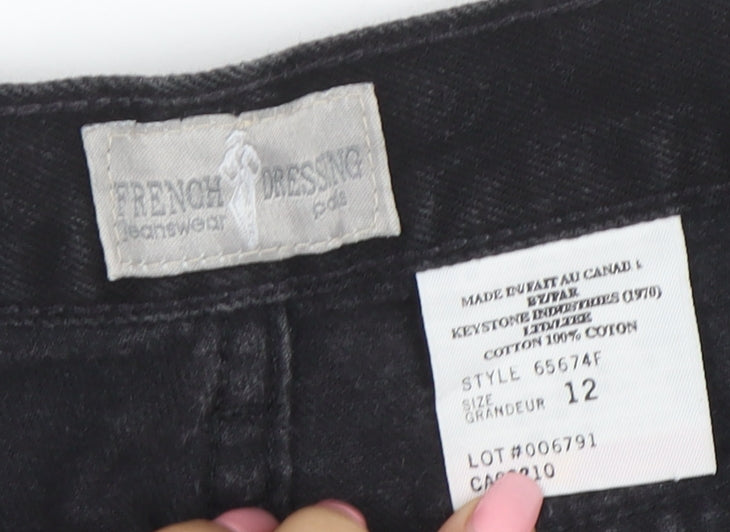 French Dressing Women’s Black Denim Cut-Off Shorts Size 12