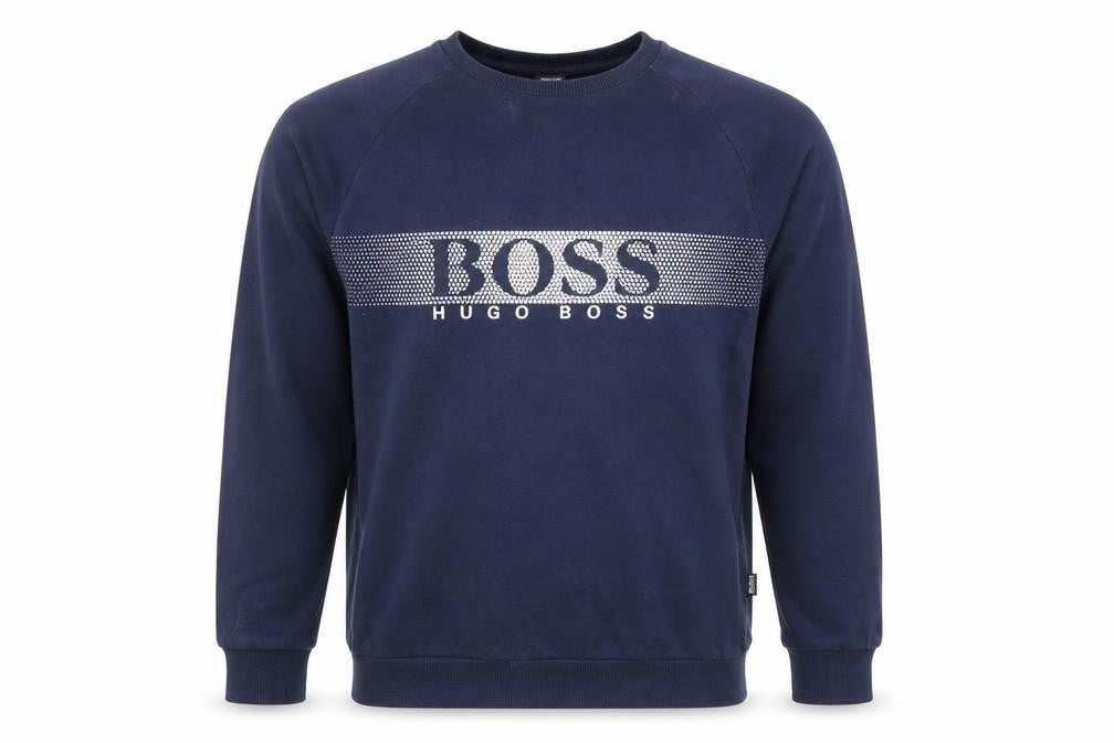 Hugo Boss Men's Blue Logo Cotton Long Sleeve T-Shirt M