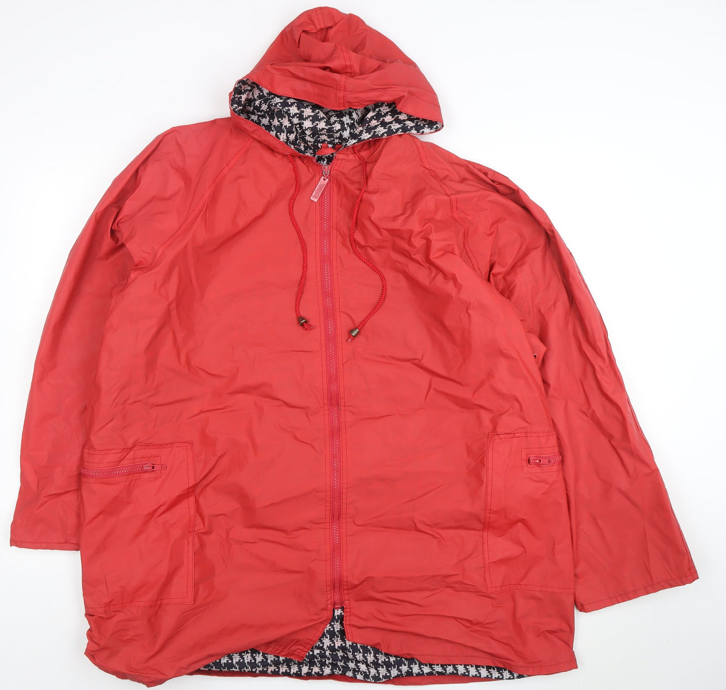 Totes Women's Red XL Hooded Waterproof Rain Jacket Coat