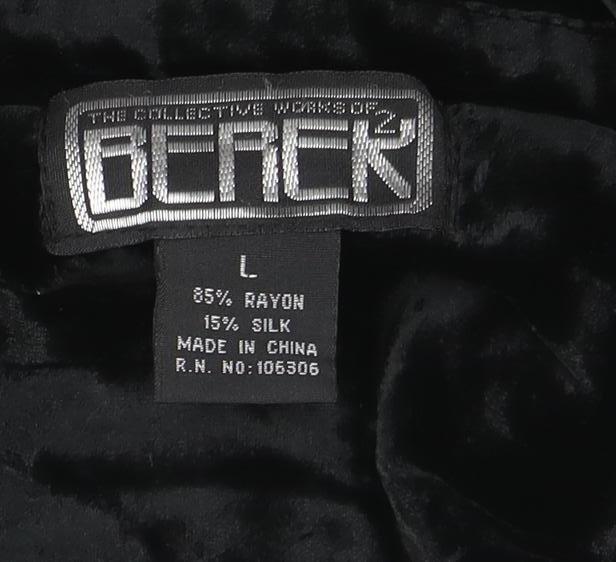 Berek Women Black Velvet Embellished Suit Jacket Size L