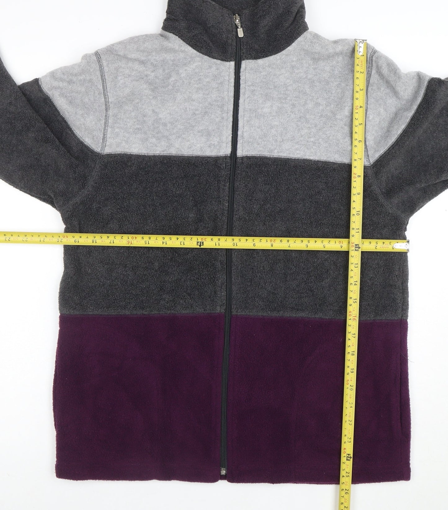 Fila Women’s Grey Colourblock Fleece Full Zip Jacket Size S