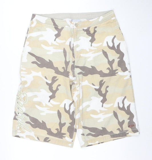 Reebok Mens Beige Camouflage Cargo Shorts XL Outdoor Style