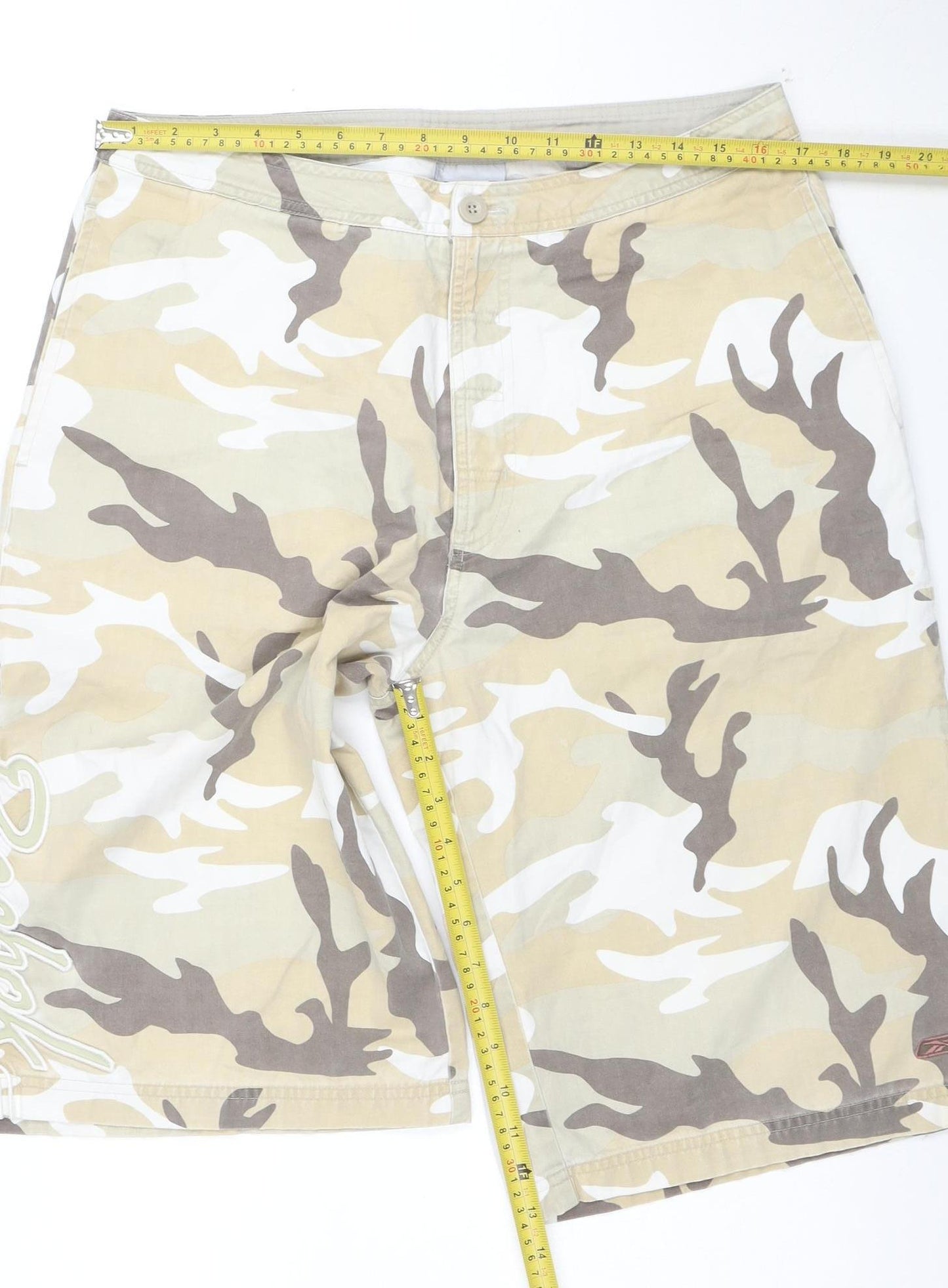 Reebok Mens Beige Camouflage Cargo Shorts XL Outdoor Style