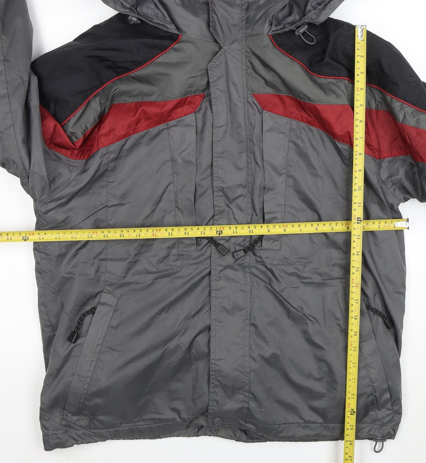 Athletech Men's Grey Hooded Windbreaker Jacket Size M Outdoor Zip Up