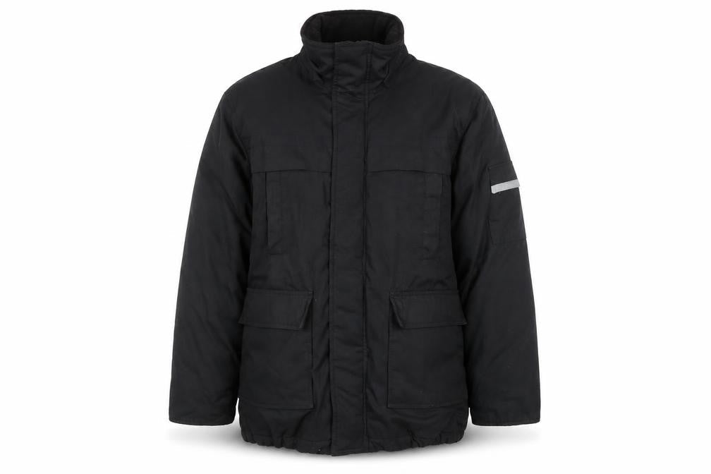 Nicks World Mens Black S Winter Parka Jacket with Reflective Trim