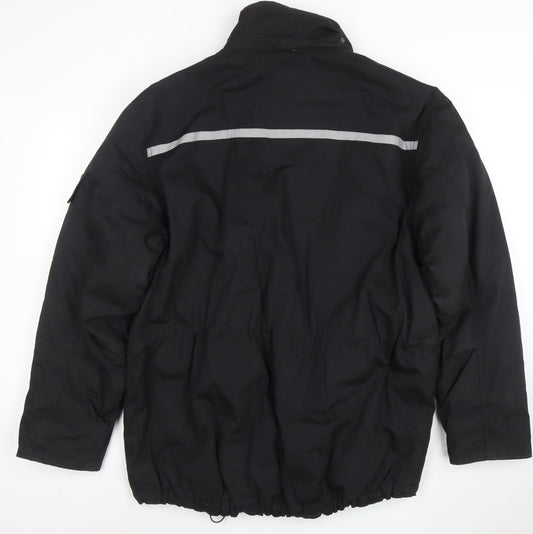 Nicks World Mens Black S Winter Parka Jacket with Reflective Trim