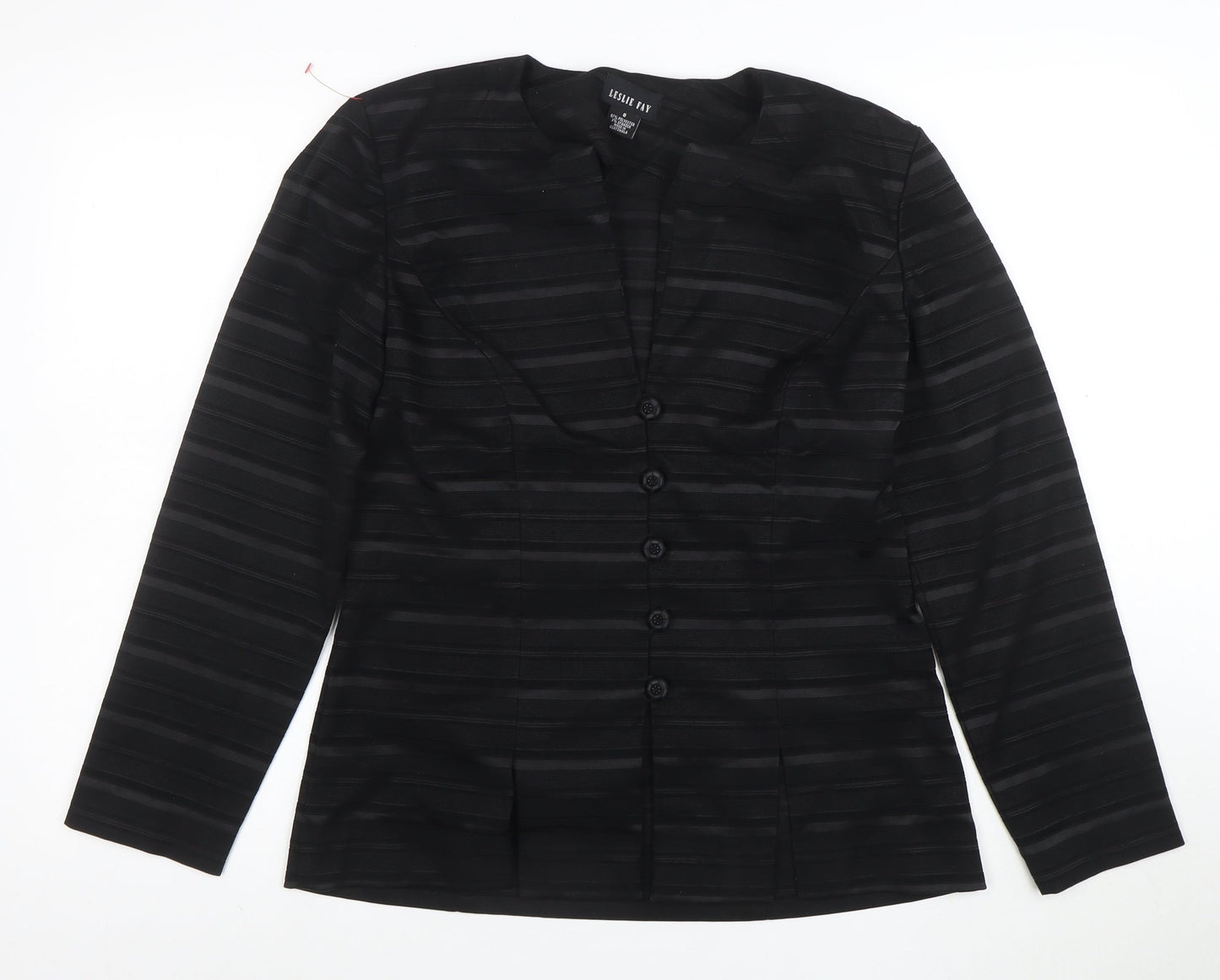 Leslie Fay Women's Black Striped Suit Jacket Size 8 Regular