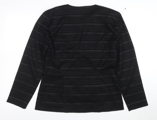 Leslie Fay Women's Black Striped Suit Jacket Size 8 Regular