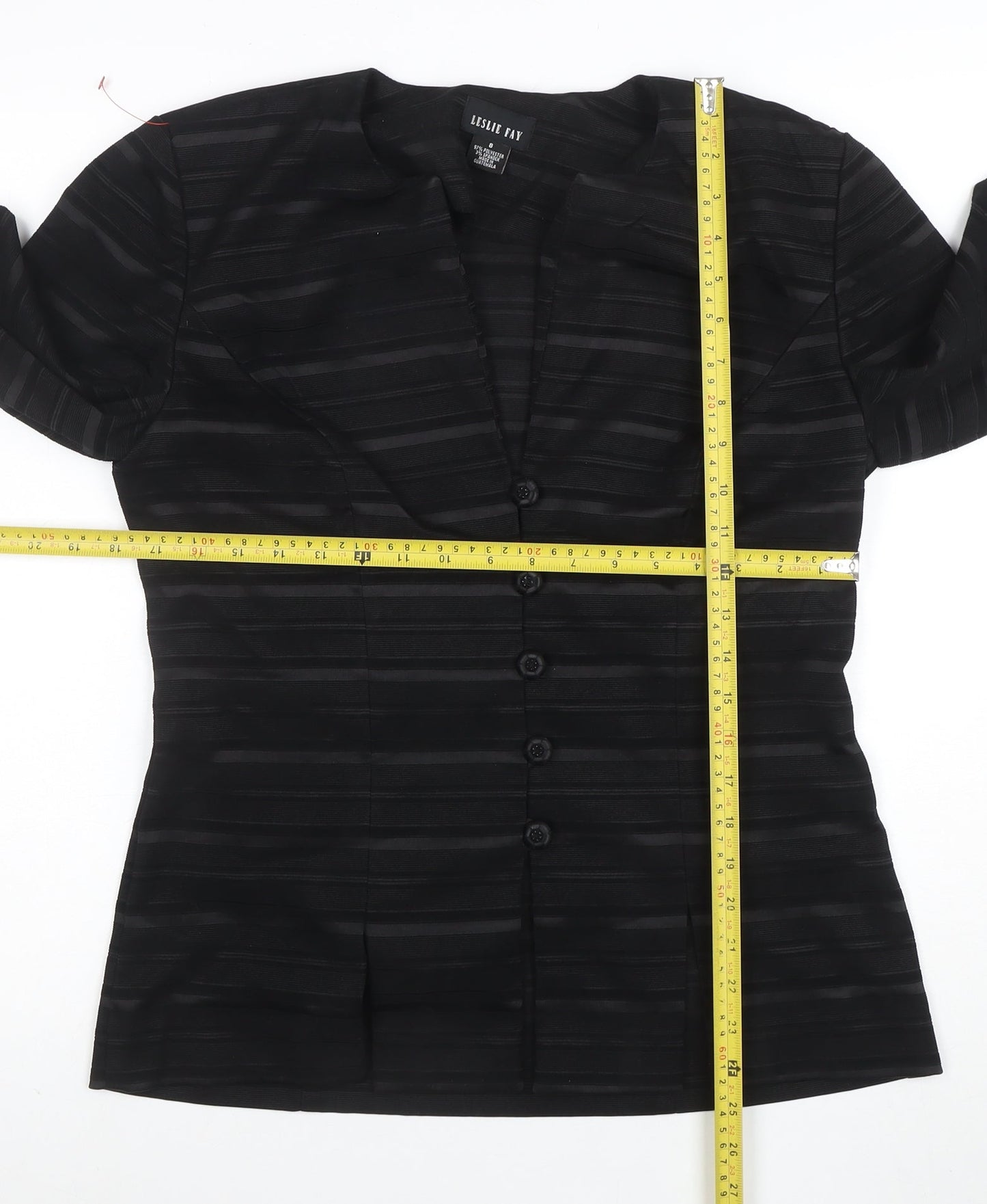Leslie Fay Women's Black Striped Suit Jacket Size 8 Regular