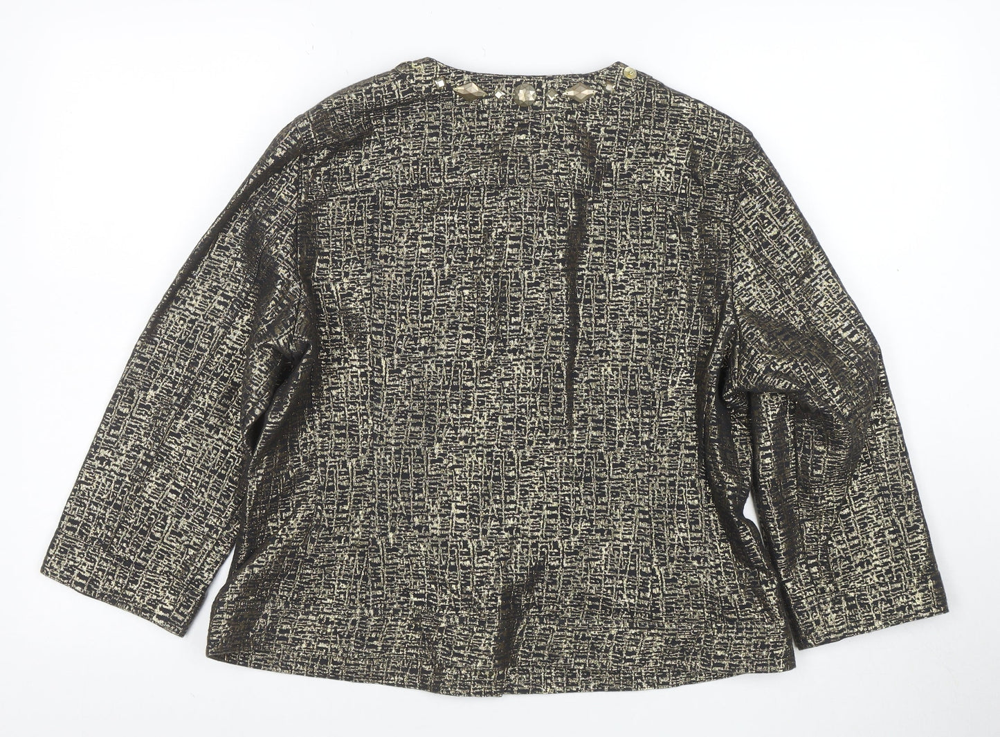 Ruby Rd. Women’s Gold Woven Long Sleeve Suit Jacket Size 12