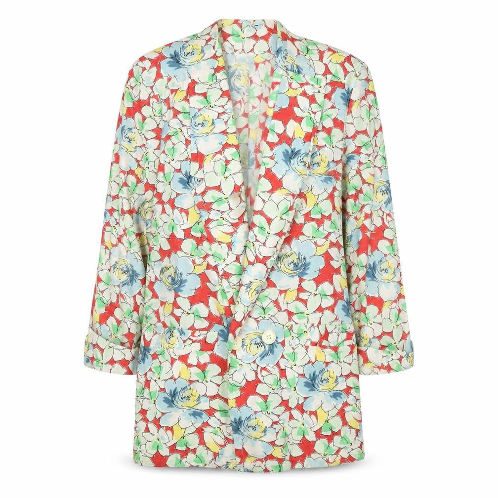 Pulido Women’s Multicoloured Floral Single-Breasted Blazer Size 16