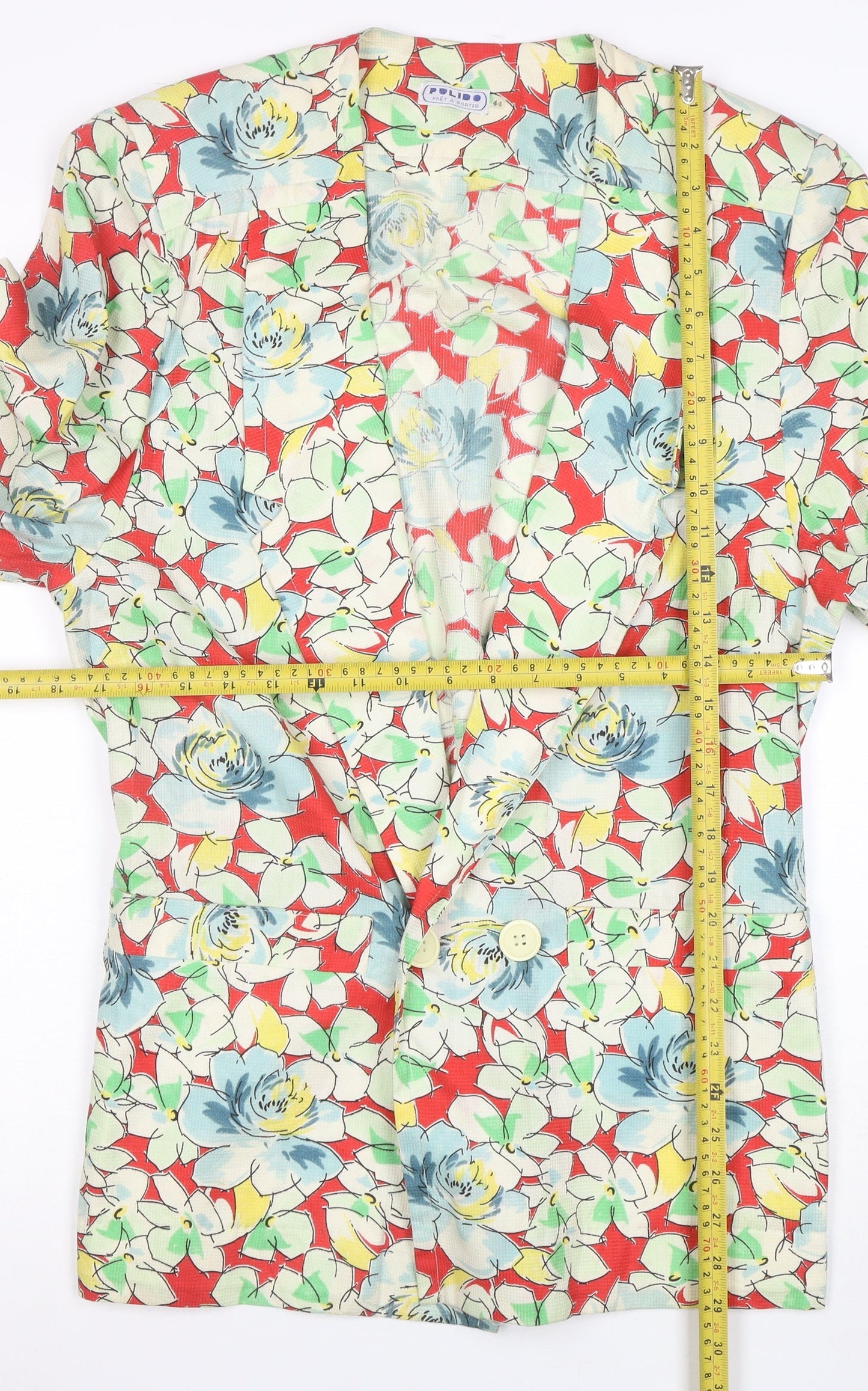 Pulido Women’s Multicoloured Floral Single-Breasted Blazer Size 16