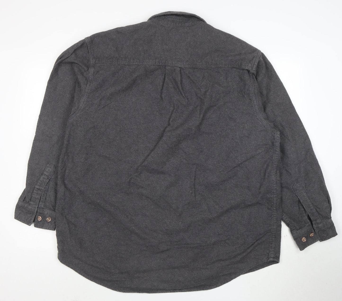 Field & Stream Men's Grey Cotton Flannel Button-Up Shirt XL