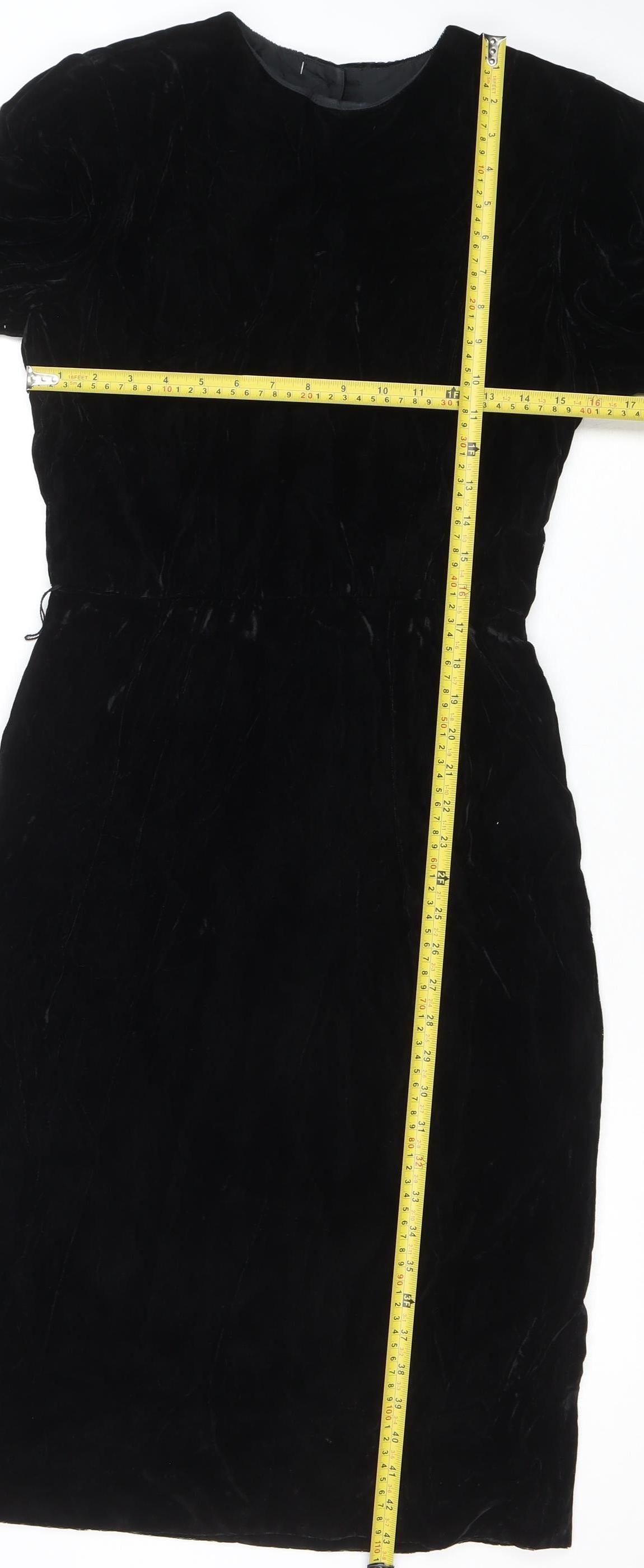 Albert Nipon Women Black Rayon Sheath Knee Length Dress Size 8