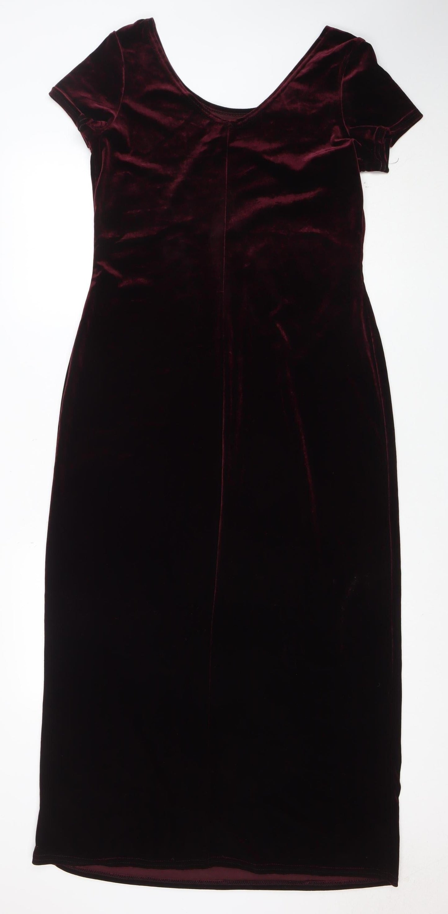 Scarlett Women's Red Velvet Bodycon Dress Size 12 Sleeveless