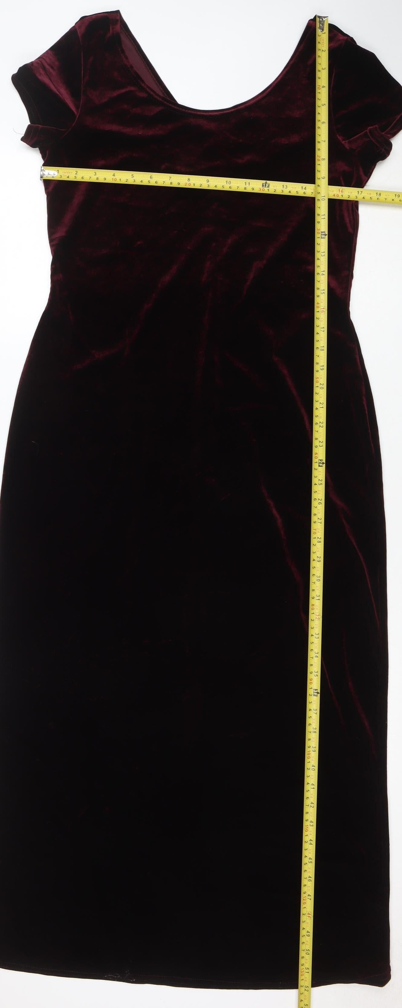 Scarlett Women's Red Velvet Bodycon Dress Size 12 Sleeveless