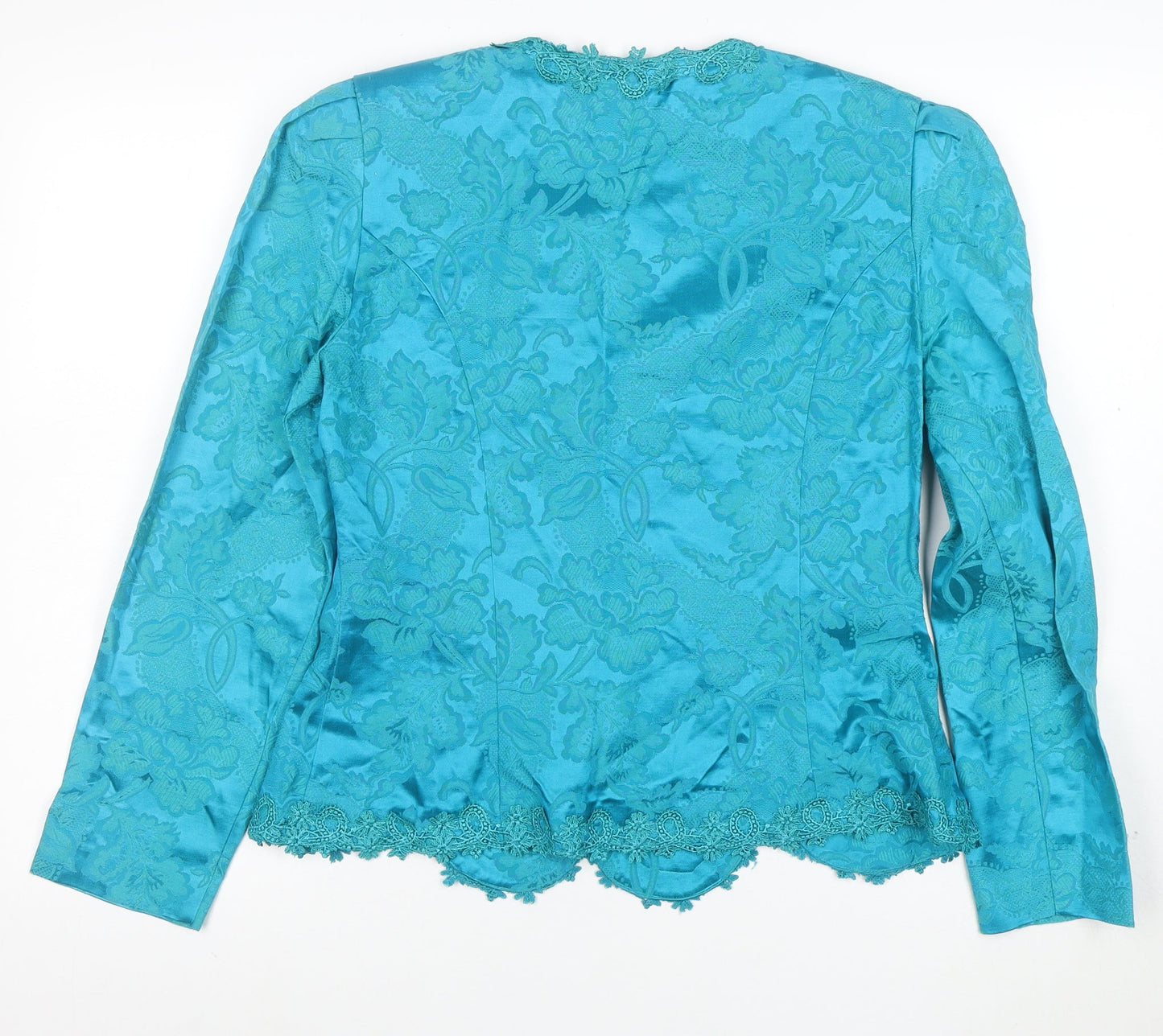 Nah Nah Collection Women’s Blue Floral Jacquard Suit Top Size 10