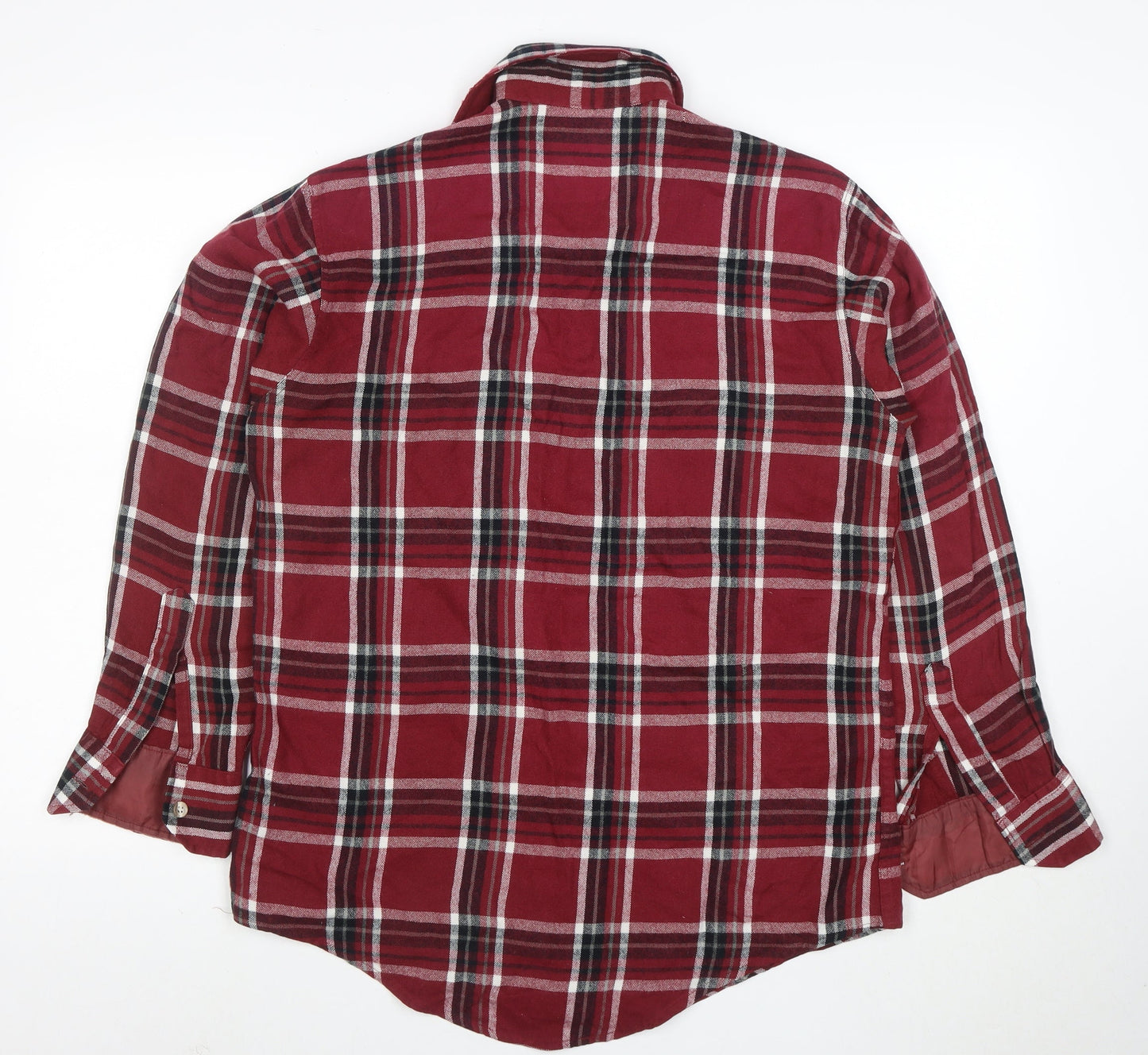 Birkdale Men's Red Plaid Flannel Long Sleeve Button-Up Shirt Size M