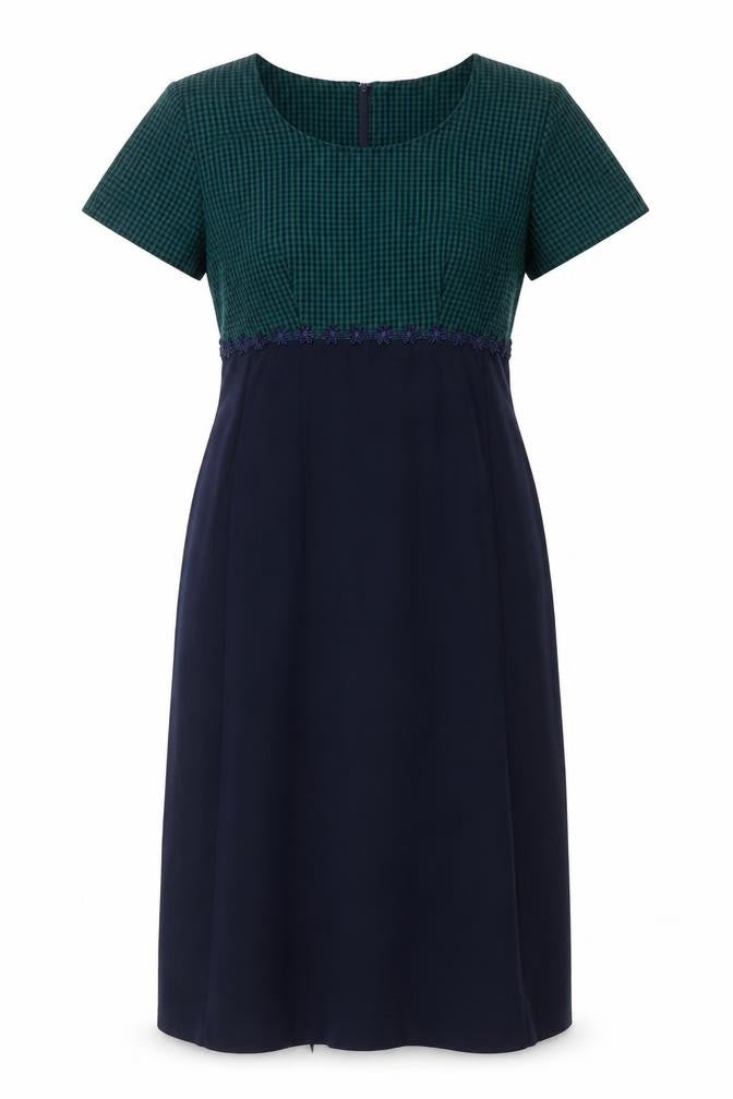 Lisa Jo Women's Green Blue Fit & Flare Midi Dress Size 12