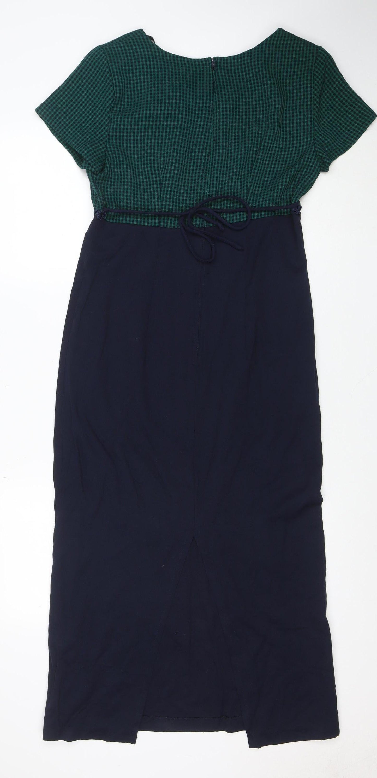 Lisa Jo Women's Green Blue Fit & Flare Midi Dress Size 12