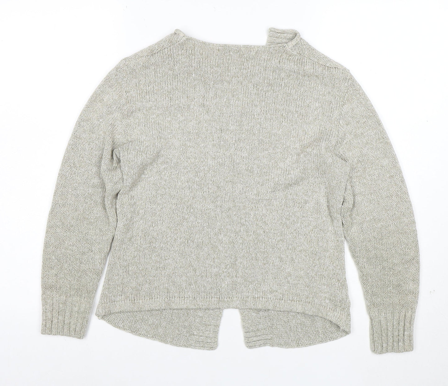 Anne Cramond Fine Knits Women's Beige Wool Blend V-Neck Jumper M