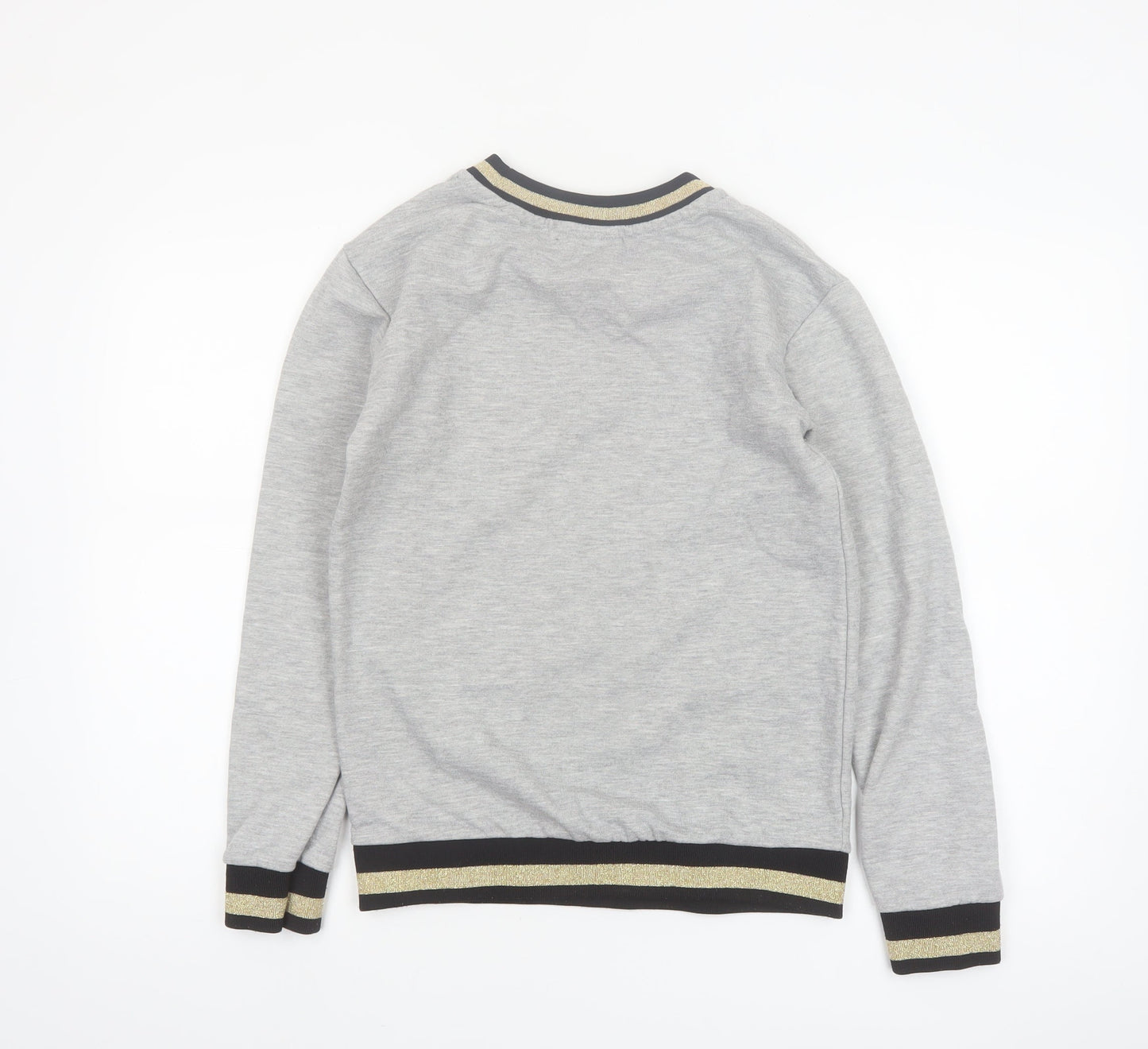Harry Potter Hufflepuff Grey Sweatshirt Women UK 6 Crew Neck Long Sleeve