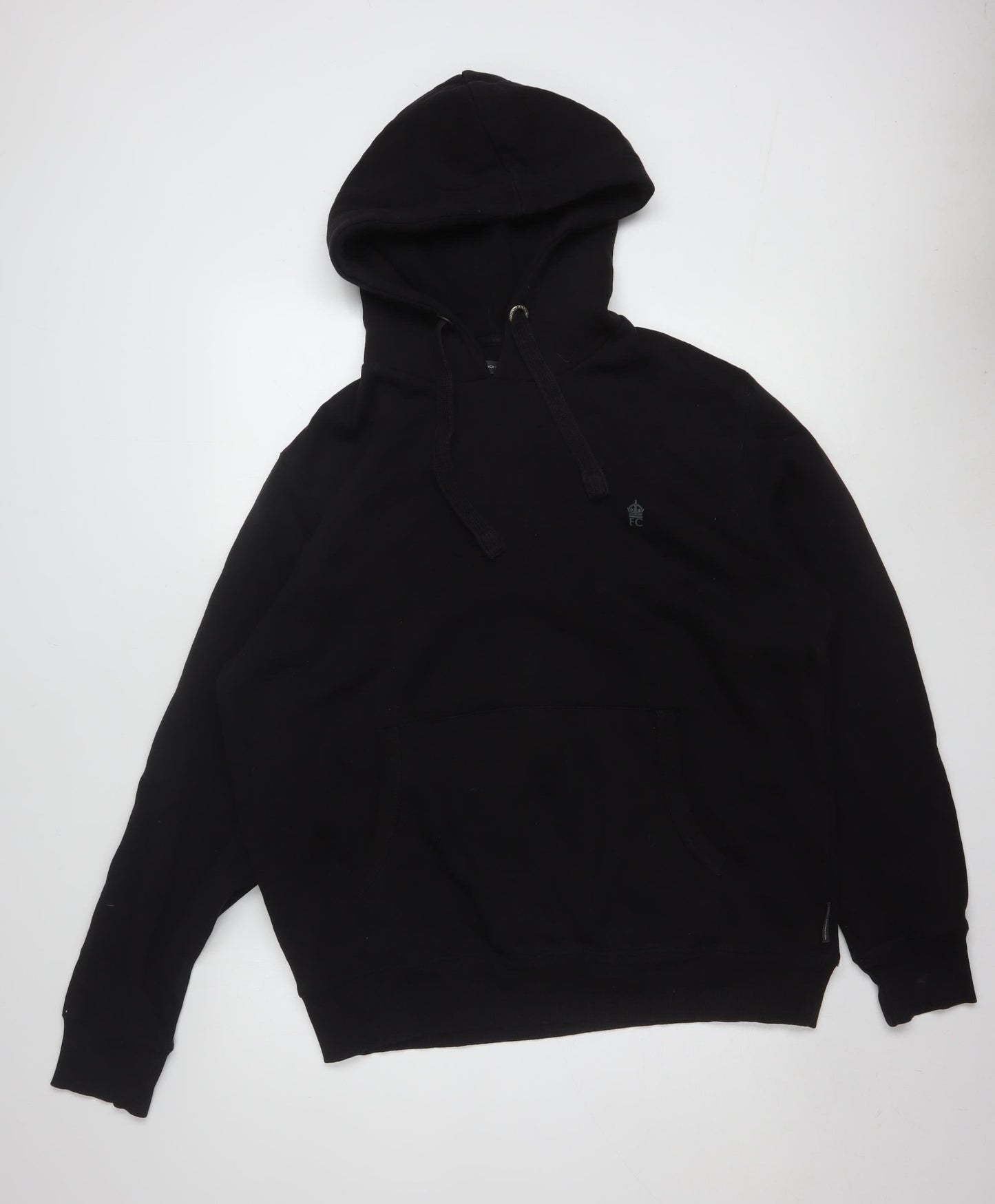 French Connection Men's Black XL Pullover Hoodie with Logo