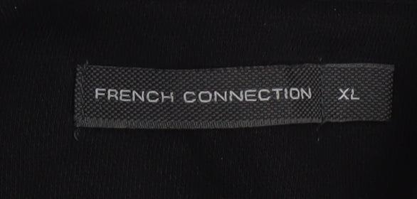 French Connection Men's Black XL Pullover Hoodie with Logo