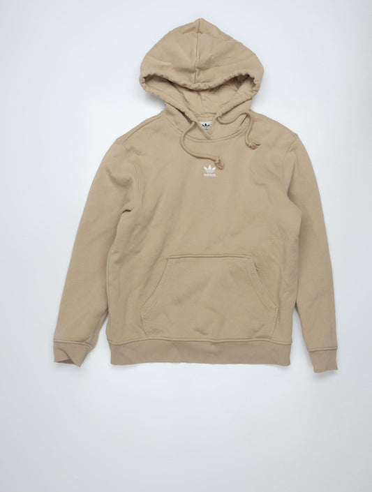 Adidas Womens Beige Pullover Hoodie Size 10 UK Cotton Blend Casual