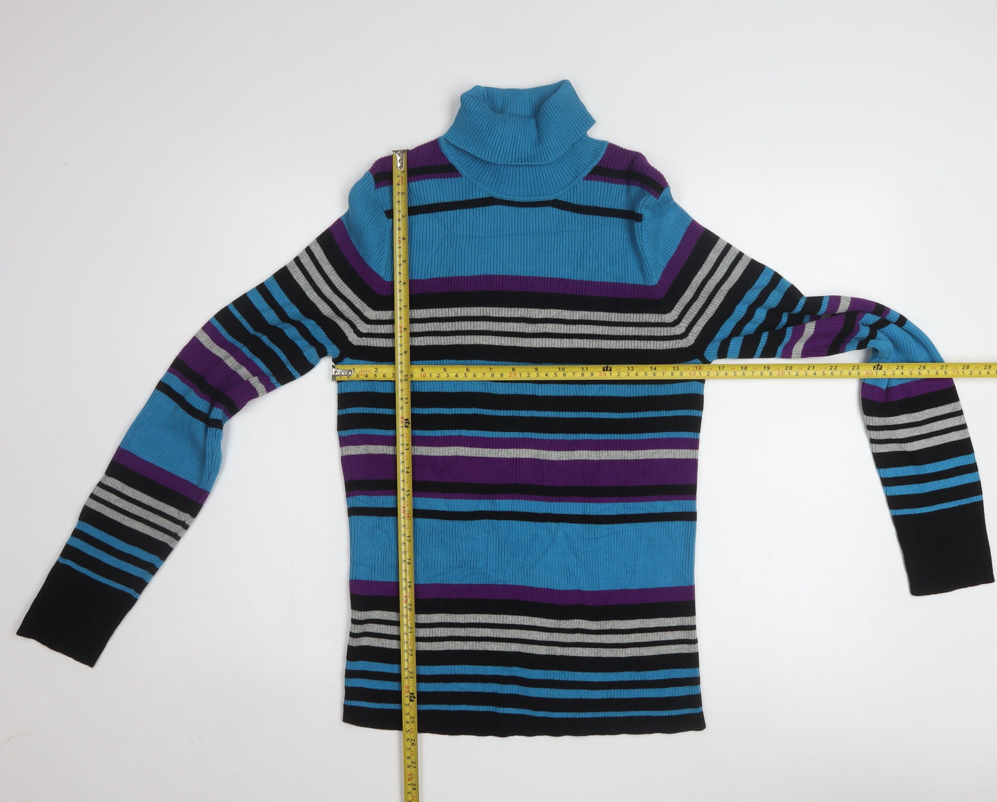 Northern Reflections Womens Multicoloured Cotton Roll Neck Jumper L