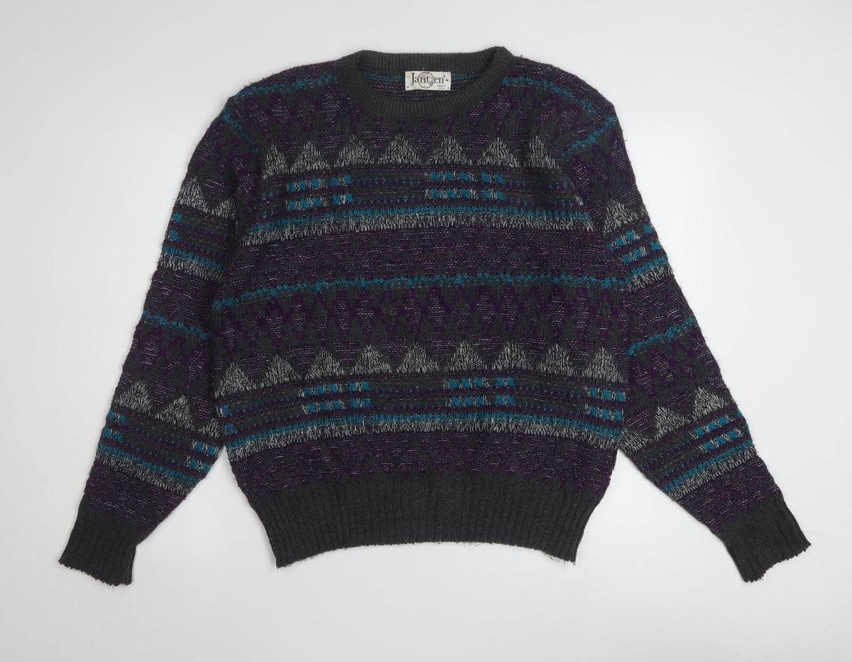 Back view of Jantzen Men’s Multicoloured Geometric Knit jumper M