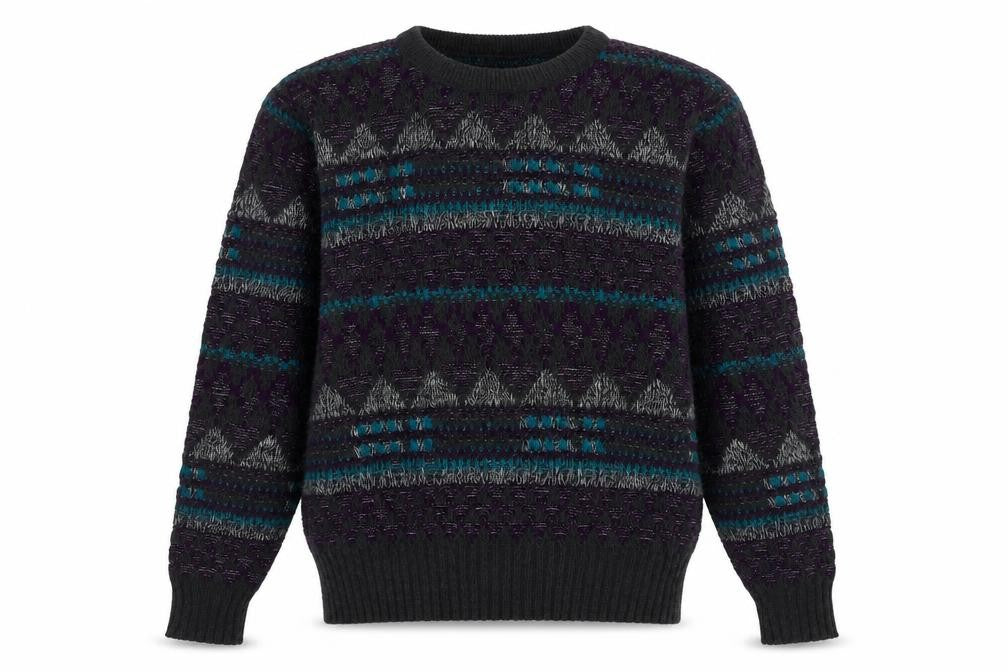 Front view of Jantzen Men’s Multicoloured Geometric Knit jumper M