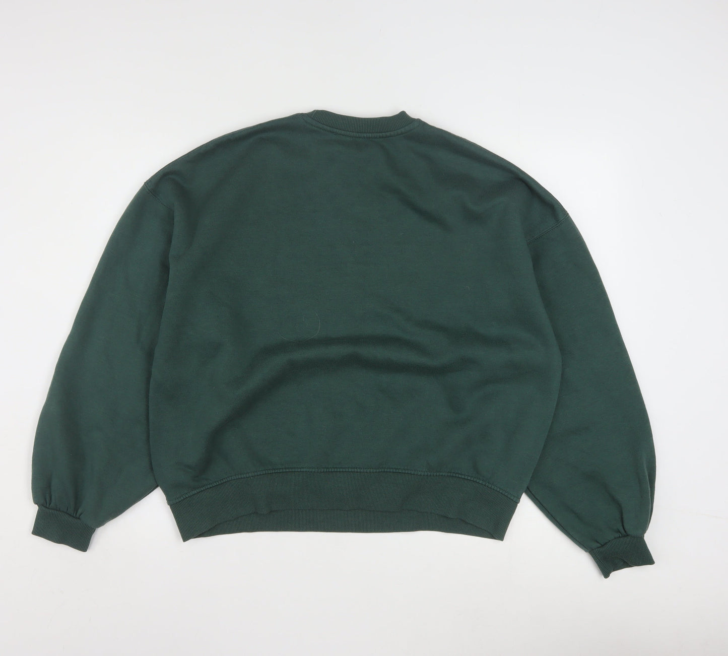 Bershka Womens Green Pullover Sweatshirt Size S Crew Neck Casual