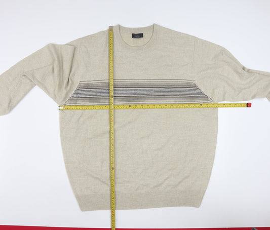 Dockers Men’s Beige 2XL Pullover Jumper Knit Crew Neck