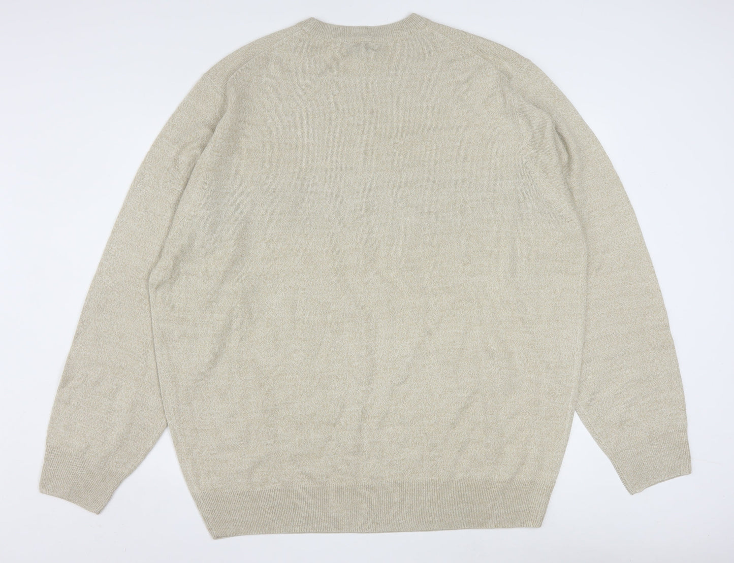 Dockers Men’s Beige 2XL Pullover Jumper Knit Crew Neck