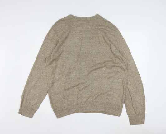 Dockers Men's Beige Argyle Knit Acrylic Pullover Jumper L