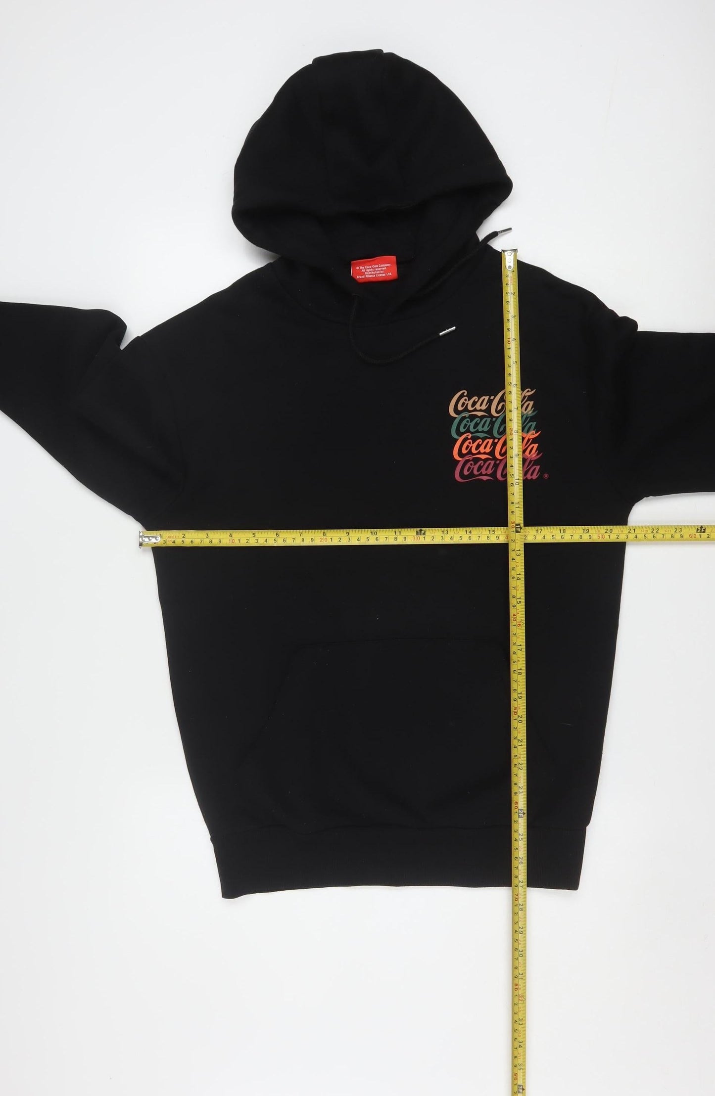 Coca-Cola Men's Black Pullover Hoodie M Regular Fit Graphic Fleece