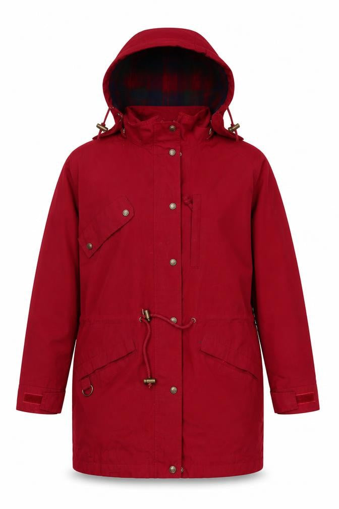 Eddie Bauer Men's Red Hooded Parka Coat Size S Regular Fit Outdoor