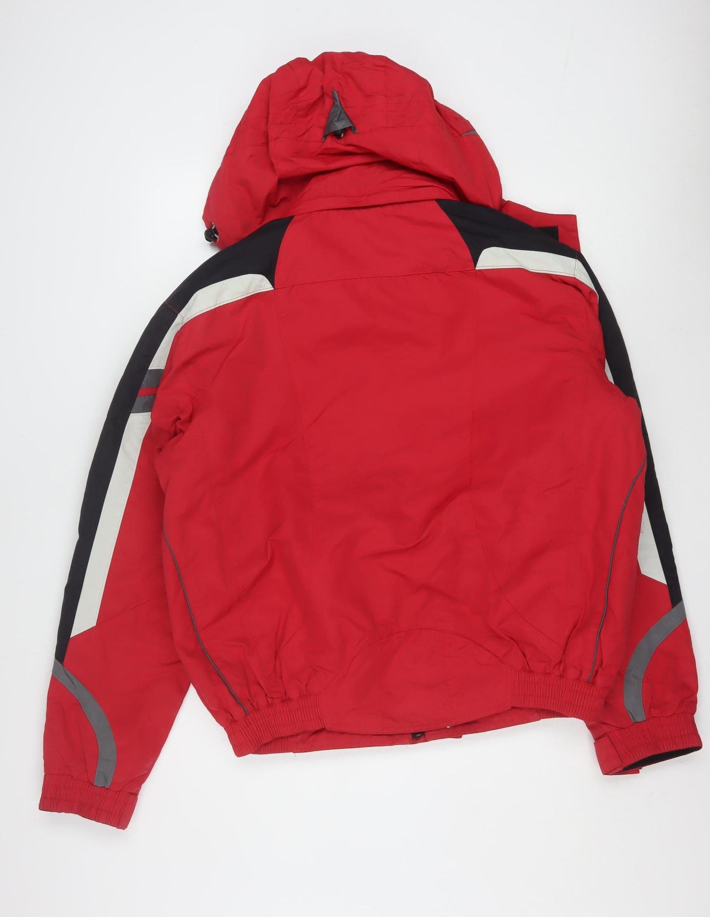 Brugi Men's Red Waterproof Ski Jacket Hooded Size 40 Regular Fit