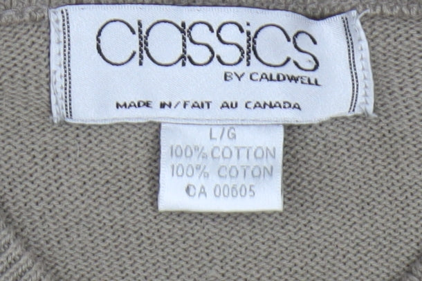 Classics by Caldwell Men's Beige Geometric Cotton Jumper L