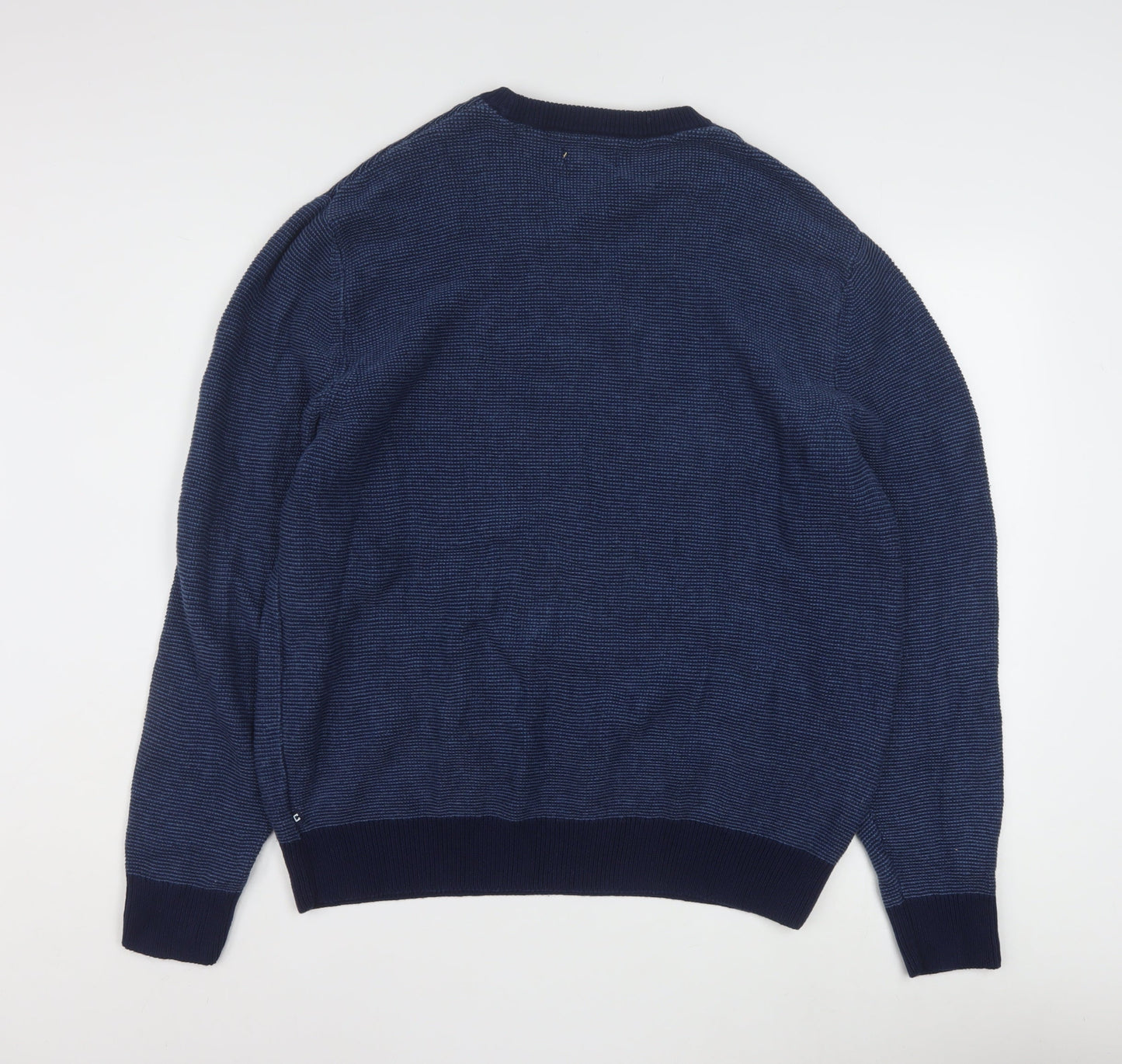 Chaps Men's Blue Cotton Waffle-Knit Crew Neck Jumper Size XL