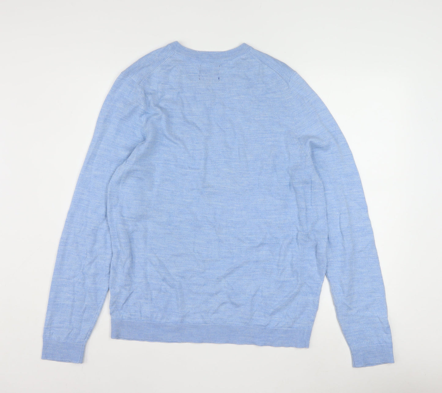 APT.9 Men's Blue V-Neck Lightweight Pullover Jumper Size M
