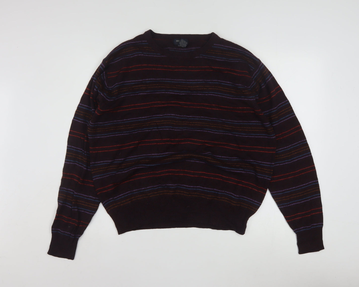 Dockers Men's Multicoloured Striped Acrylic Pullover Jumper L