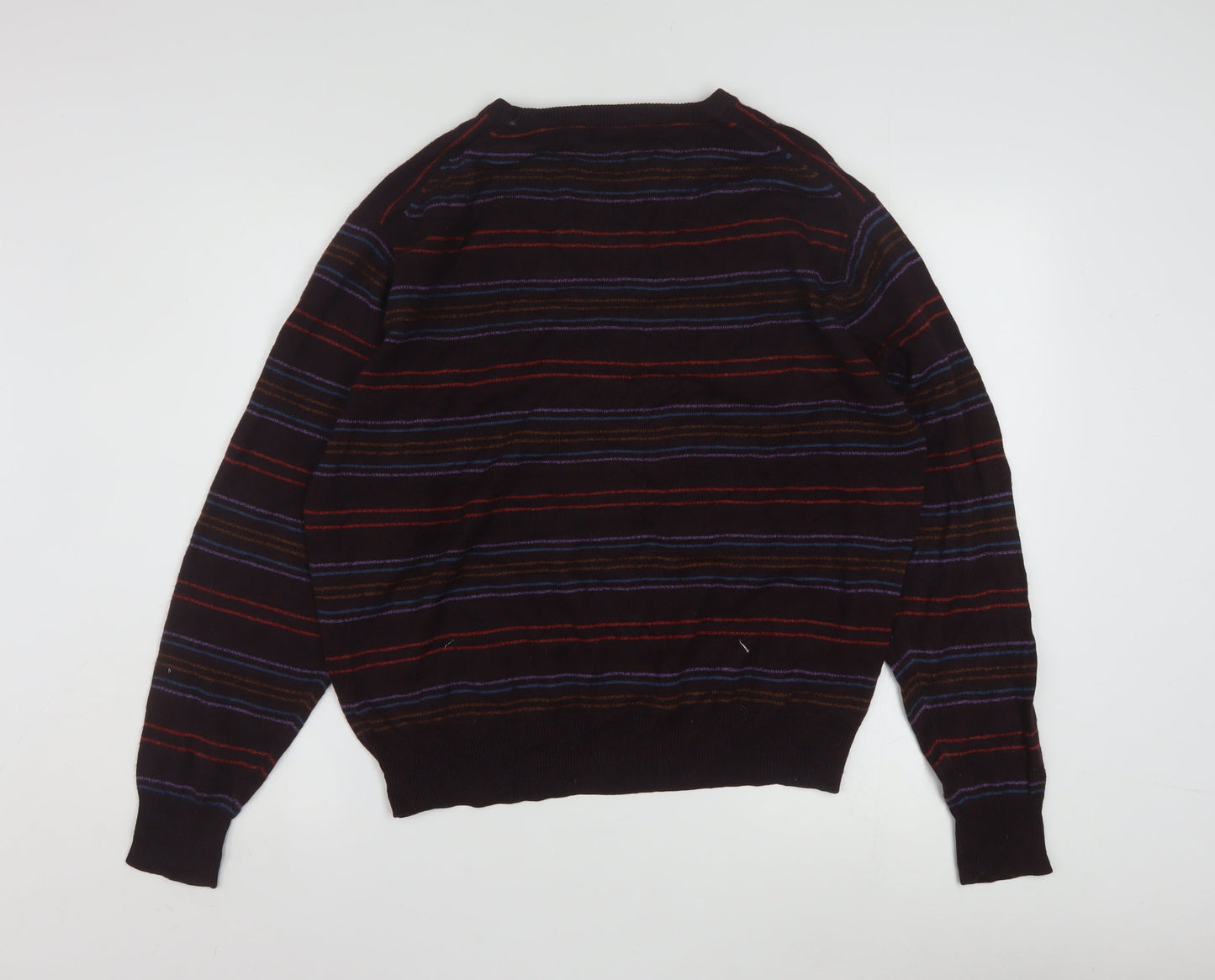 Dockers Men's Multicoloured Striped Acrylic Pullover Jumper L