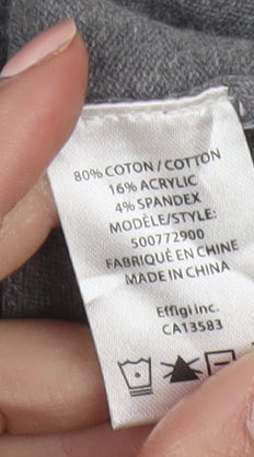 Tag Women Grey Knit V-Neck Sleeveless Vest Jumper XL Cotton Blend