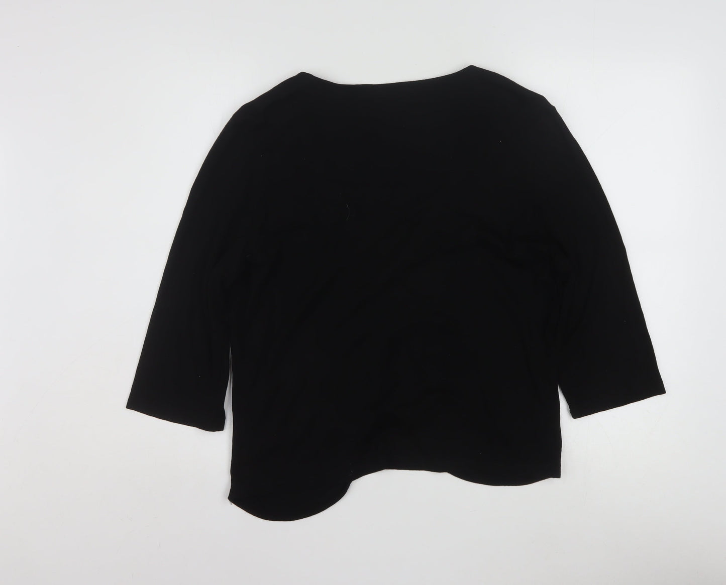 Alex & Co. Womens Black Polka Dot 3/4 Sleeve Viscose Tunic Blouse Size 16